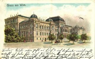 1900 Wien, Vienna, Bécs I. Universität / university, litho (EK)