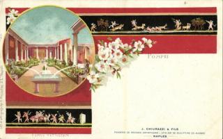 1898 Pompei, Domus Vettiorum. J. Chiurazzi & Fils Art Nouveau, floral, litho