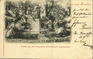 1898 Wroclaw, Breslau; Parthie aus der Promenade (Schweidnitzer Stadtgraben) / promenade, moat. Verlag v. F. Schröder (EK)