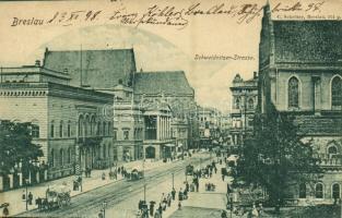 1898 Wroclaw, Breslau; Schweidnitzer-Strasse / street view. C. Schröter (EB)