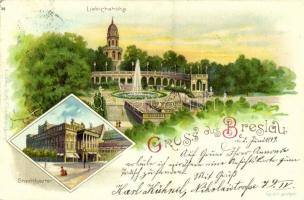 1898 Wroclaw, Breslau; Liebichshöhe, Stadttheater. Ludwig Roth 26. Art Nouveau, litho