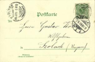 1898 Wroclaw, Breslau;  Liebichshöhe, Stadttheater. Ludwig Roth  26. Art Nouveau, litho