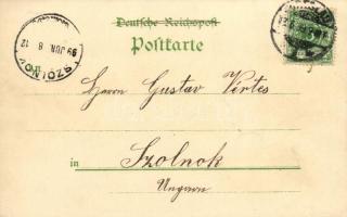 1899 Wroclaw, Breslau; Central Bahnhof, Elisabeth-Kirche, Schweidnitz-Freiburger Bahnhof, Neue Börse...