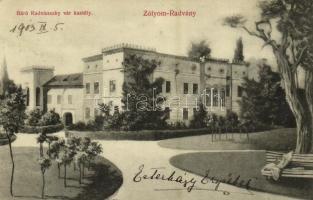 Radvány, Zólyomradvány, Radvan (Besztercebánya, Banská Bystrica); Báró Radványszky vár kastély. Machold F. kiadása / castle