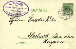 1898 Wroclaw, Breslau; Dominsel, Sandkirche. Ludwig Roth 197. Art Nouveau, floral, litho (EB)