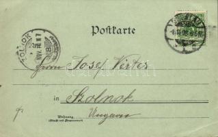 1898 Wroclaw, Breslau; Blick vom Elisabeththurm, Tauentzien-Platz, Oberschlesischer Bahnhof, Sand-Ki...