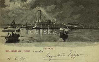 1898 Trieste, Trieszt, Trst; Lanterna / lighthouse, boats (EK)