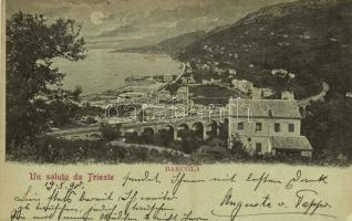 1898 Trieste, Trieszt, Trst; Barcola / general view, railway bridge (EB)