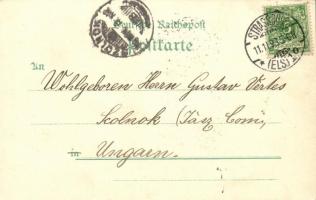 1898 Strasbourg, Strassburg; Kaufhausstaden, Altes Haus Domplatz, Gewerbslauben, Die neue Bibliothek...