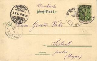 1899 Luxembourg Luxemburg; general views. M. Knopf Lit. B. No. 971. Art Nouveau, floral, litho (fl)