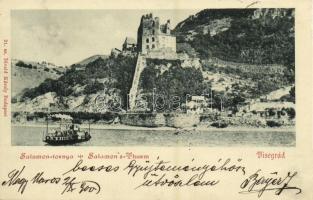 1900 Visegrád, Salamon-torony, gőzhajó. Divald Károly 21. (EK)