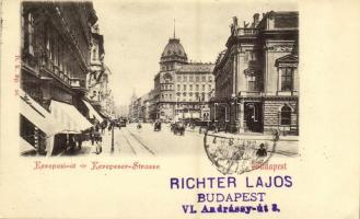 1898 Budapest VIII. Kerepesi út, Népszínház, üzletek, villamos. D. K. Bp. 16. (EK)
