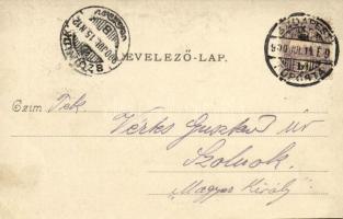 1900 Budapest VIII. Rákóczi út (Kerepesi út), Luther udvar, Munkácsy kávéház, villamos, üzletek. Div...