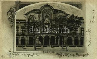 1898 Budapest XIV. Városliget, Park-Club. Art Nouveau, floral, litho (EK)