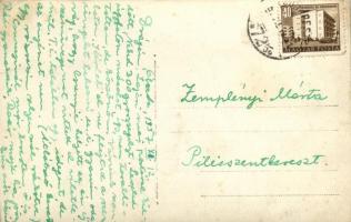 1957 Budapest III. Óbuda, urak és pap. photo (EK)