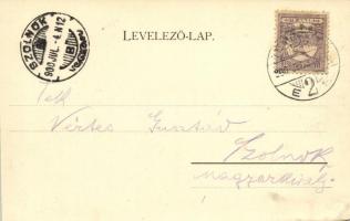 1900 Temesvár, Timisoara; Gyárváros, Kossuth tér, Szerb ortodox templom, Kohn Testvérek üzlete / Fab...