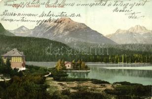 1907 Tátra, Vysoké Tatry; Csorbai-tó. Cattarino S. kiadása / Csorber See / Strbské pleso (EM)