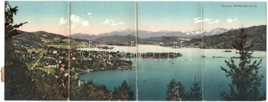 Wörthersee. 4-tiled folding panoramacard (torn at fold)