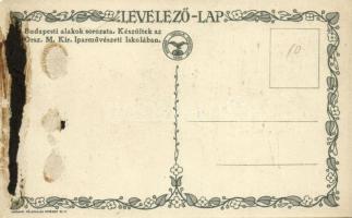 Budapesti alakok sorozat. Készültek az Orsz. M. kir. Iparművészeti Iskolában, kiadja a Magyar Földra...