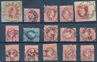 15 stamps with nice cancellations, 15 db bélyeg szép / olvasható bélyegzésekkel