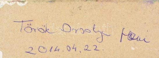 Török Orsolya (1976-2018): Heni. Vegyes technika, karton. Jelzett. 35x50 cm