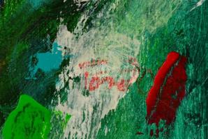 Török Orsolya (1976-2018): Bátor portré I. Akril, karton. Jelzett. 35x50 cm