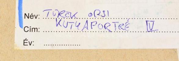 Török Orsolya (1976-2018) Kutya portré IV. Pasztell, karton. Jelzett. 35x50 cm