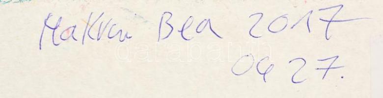 Makrai Bea(1984-): Cím nélkül. Akril, karton. Jelzett. 35x50 cm