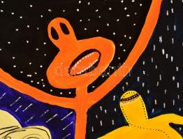 Sajó Boglárka(1970-): Cím nélkül. Akril, karton. Jelzett. 50x70 cm