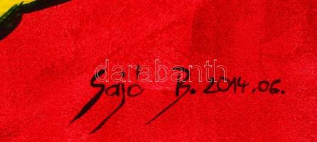 Sajó Boglárka(1970-): Cím nélkül. Akril, karton. Jelzett. 50x70 cm