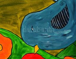 Sajó Boglárka(1970-): Cím nélkül. Akril, karton. Jelzett. 50x70 cm