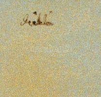 Mikló József(1953-2013): Ikon: Teremtés 3.  Akril, karton. Jelzett. 25x70 cm