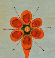 Mikló József(1953-2013): Ikon: Teremtés 3.  Akril, karton. Jelzett. 25x70 cm