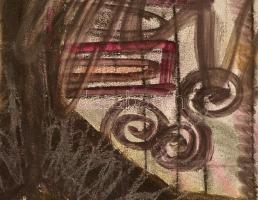 Makrai Bea(1984-): Cím nélkül. Akril,  karton. Jelzett. 70x100 cm