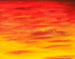 Borók Veronika: Napfelmente. Akril,  karton. Jelzett. 35x50 cm