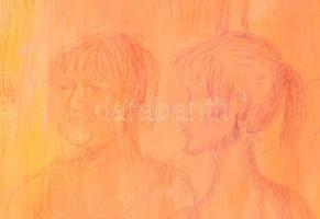 Garai Anna: Kép-más. Vegyes technika, karton. Jelzett. 35x50 cm