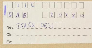 Török Orsolya (1976-2018): Cím nélkül. Vegyes technika, karton. Jelzett. 20x20 cm