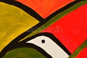 Sajó Boglárka(1970-): Madárka. Akril, karton. Jelzett. 50x70 cm