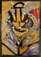 Makrai Bea(1984-): Cím nélkül. Akril, karton. Jelzett. 70x100 cm