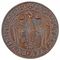 Ausztria DN Bécs város pecsétje Br emlékplakett (92mm) T:2 patina Austria ND City seal of Vienna Br commemorative plaque (92mm) C:XF patina
