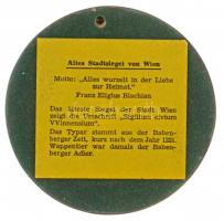 Ausztria DN "Bécs város pecsétje" Br emlékplakett (92mm) T:2 patina
Austria ND "City...
