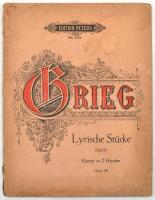 cca 1900 Grieg: Lirische Stücke III: zongorára, Kottafüzet.