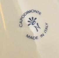 Capodimonte hattyú Swarovski csiszolt üveg kristályokkal, kézzel festett, jelzett, apró kopásnyomokk...