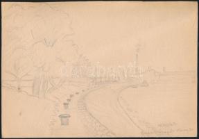 Rausch jelzéssel: Lágymányos, Népliget, Rezső-tér, 1961. Ceruza, papír, 15×23 cm, összesen: 5 db