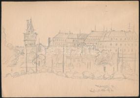 Rausch jelzéssel: Lágymányos, Népliget, Rezső-tér, 1961. Ceruza, papír, 15×23 cm, összesen: 5 db