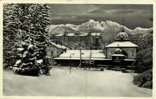 Tátralomnic, Tatranská Lomnica (Magas Tátra, Vysoké Tatry); fürdő tél / Kupele / spa in winter