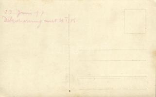 1917 Dekorierung / WWI Austro-Hungarian K.u.K. military, soldiers decorating their uniforms. photo (...