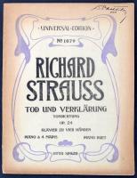 Strauss: Halál és megdicsőülés zongoraátirat 4 kézre kottafüzet