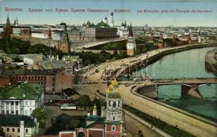 Moscow, Moscou; Le Kremlin pris du Temple de Sauveur / Kremlin and Cathedral of Christ the Saviour