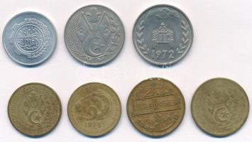Algéria 1964. 20c Al-Br + 50c Al-Br + 1D Cu-Ni + 1972. 1D Cu-Ni + 1975. 20c Al-Br + 50c Al-Br "...